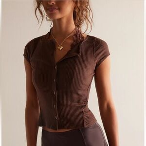 Free People most wanted cardi brown